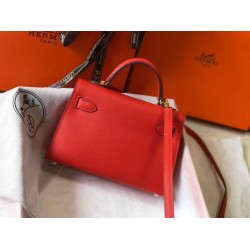Hermes Kelly Mini II Borsa Pari Rouge Casaque Epsom
