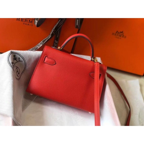 Hermes Kelly Mini II Bora Pari replica Rouge Casaque Epsom qualità specchio Replica Perfette Hermes Kelly Mini II Bora Pari Rouge Casaque Epsom imitazioni