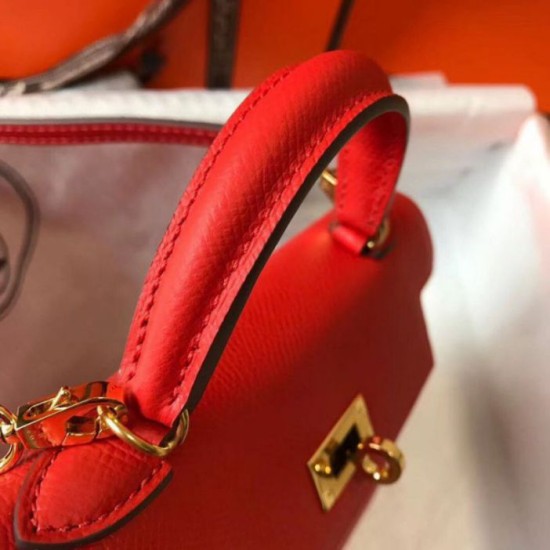 Hermes Kelly Mini II Bora Pari replica Rouge Casaque Epsom qualità specchio Replica Perfette Hermes Kelly Mini II Bora Pari Rouge Casaque Epsom imitazioni