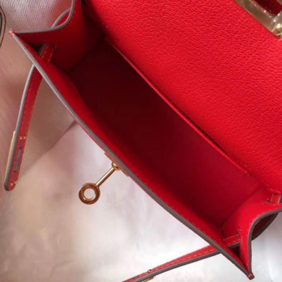 Hermes Kelly Mini II Bora Pari replica Rouge Casaque Epsom qualità specchio Replica Perfette Hermes Kelly Mini II Bora Pari Rouge Casaque Epsom imitazioni