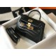 Hermes Kelly Mini II Borsa Nero Embossed Crocodile Replica Replica Perfette Hermes Kelly Mini II Borsa Nero Embossed Crocodile imitazioni