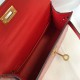 Hermes Kelly Mini II Borsa Rosso Embossed Crocodile Replica Replica Perfette Hermes Kelly Mini II Borsa Rosso Embossed Crocodile imitazioni