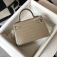 Hermes Kelly Mini II Borsa Taupe Embossed Crocodile Replica Replica Perfette Hermes Kelly Mini II Borsa Taupe Embossed Crocodile imitazioni