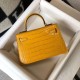 Replica Perfette Hermes Kelly Mini II Borsa Yellow Embossed Crocodile imitazioni