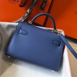 Hermes Kelly Mini II Borsa Blue Agate Epsom Replica Replica Perfette Hermes Kelly Mini II Borsa Blue Agate Epsom imitazioni