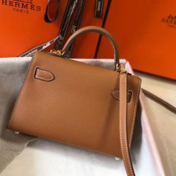 Hermes Kelly Mini II replica Gold Epsom qualità specchio Replica Perfette Hermes Kelly Mini II Gold Epsom imitazioni