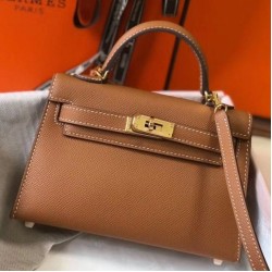 Replica Perfette Hermes Kelly Mini II Gold Epsom imitazioni