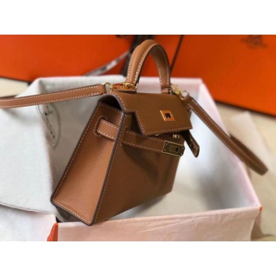 Hermes Kelly Mini II replica Gold Epsom qualità specchio Replica Perfette Hermes Kelly Mini II Gold Epsom imitazioni