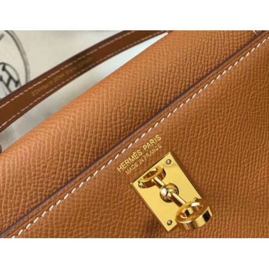 Hermes Kelly Mini II replica Gold Epsom qualità specchio Replica Perfette Hermes Kelly Mini II Gold Epsom imitazioni