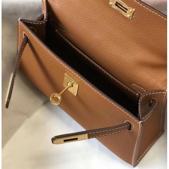 Hermes Kelly Mini II replica Gold Epsom qualità specchio Replica Perfette Hermes Kelly Mini II Gold Epsom imitazioni