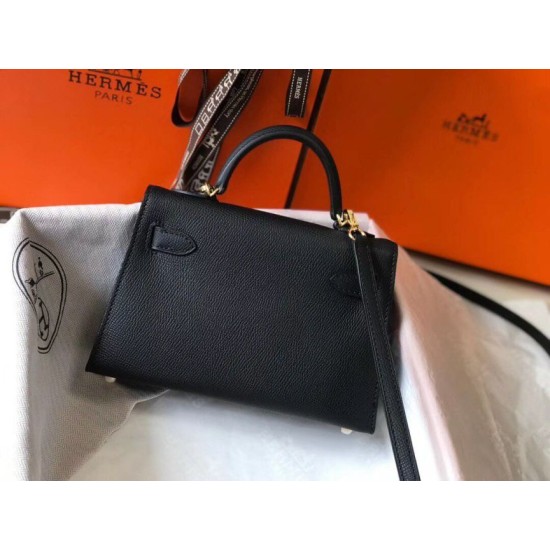 Hermes Kelly Mini II Imitazioni borse griffate Nero Epsom Replica Replica Perfette Hermes Kelly Mini II Imitazioni borse griffate Nero Epsom imitazioni