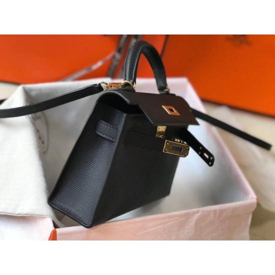 Hermes Kelly Mini II Imitazioni borse griffate Nero Epsom Replica Replica Perfette Hermes Kelly Mini II Imitazioni borse griffate Nero Epsom imitazioni