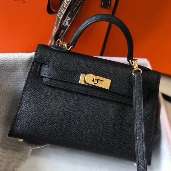 Hermes Kelly Mini II Imitazioni borse griffate Nero Epsom Replica Replica Perfette Hermes Kelly Mini II Imitazioni borse griffate Nero Epsom imitazioni