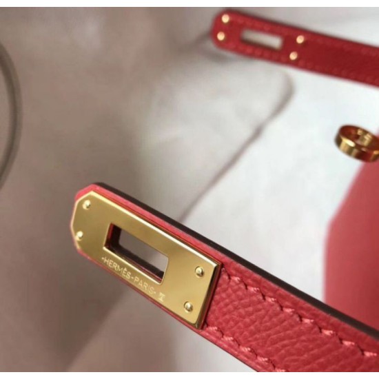 Hermes Kelly Mini II replica Rouge Vif Epsom qualità specchio Replica Perfette Hermes Kelly Mini II Rouge Vif Epsom imitazioni