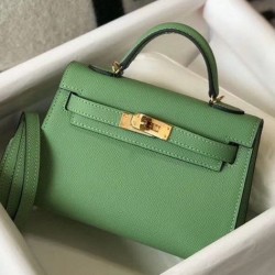 Replica Perfette Hermes Kelly Mini II Borsa Vert Criquet Epsom imitazioni