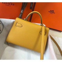 Borse Hermes Kelly Mini II gialla Epsom Borse Hermes Kelly Mini II gialla Epsom