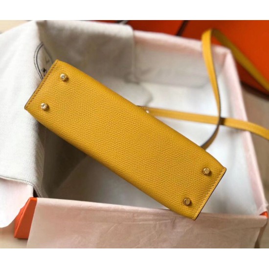 Borse Imitazioni Hermes Kelly Mini II gialla Epsom Replica Replica Perfette Borse Imitazioni Hermes Kelly Mini II gialla Epsom imitazioni