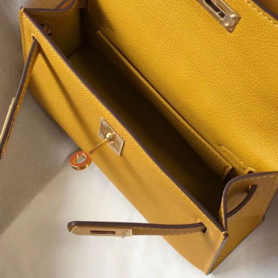 Borse Imitazioni Hermes Kelly Mini II gialla Epsom Replica Replica Perfette Borse Imitazioni Hermes Kelly Mini II gialla Epsom imitazioni