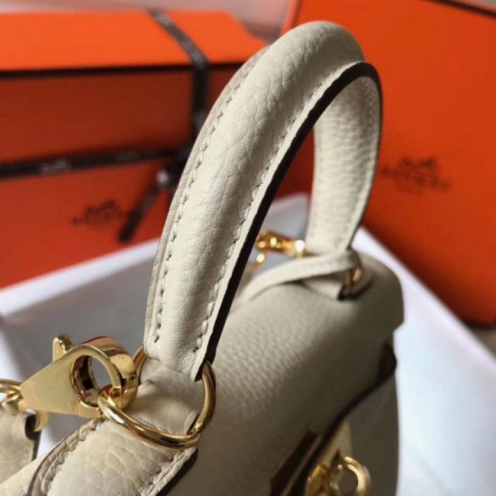 Borsa Hermes Mini Kelly 20cm Craie Clemence Replica Replica Perfette Borsa Hermes Mini Kelly 20cm Craie Clemence imitazioni