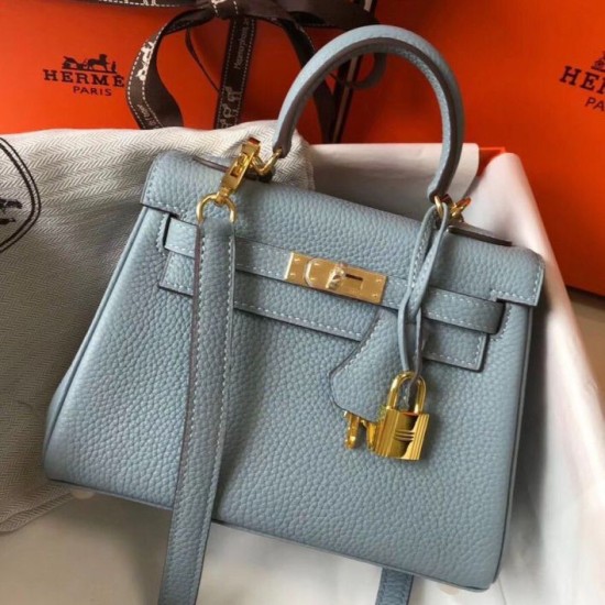 Borsa Hermes Mini Kelly 20cm blu Lin Clemence Replica Replica Perfette Borsa Hermes Mini Kelly 20cm blu Lin Clemence imitazioni