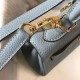 Borsa Hermes Mini Kelly 20cm blu Lin Clemence Replica Replica Perfette Borsa Hermes Mini Kelly 20cm blu Lin Clemence imitazioni