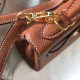 Replica Perfette Borse Imitazioni Hermes Mini Kelly 20cm marrone Clemence imitazioni