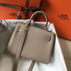 Borse Replica Hermes Mini Kelly 20cm grigia Clemence qualità specchio Replica Perfette Borse Hermes Mini Kelly 20cm grigia Clemence imitazioni