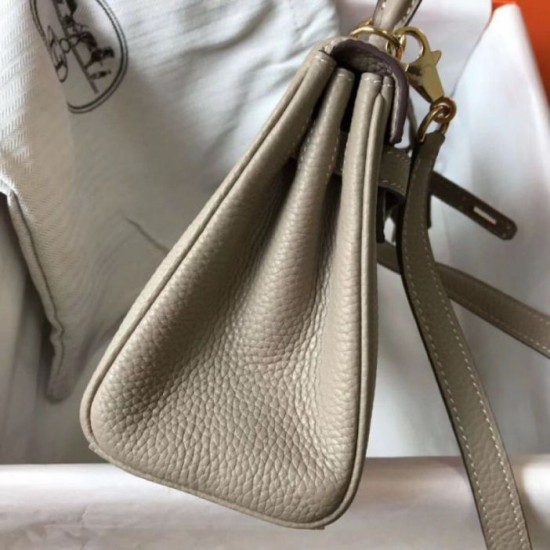 Replica Perfette Borse  Hermes Mini Kelly 20cm grigia Clemence imitazioni