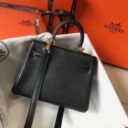 Borsa Hermes Mini Kelly 20cm nera Clemence Replica Replica Perfette Borsa Hermes Mini Kelly 20cm nera Clemence imitazioni