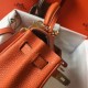 Hermes Mini Kelly 20cm Borse Replica Arancione Clemence qualità specchio Replica Perfette Hermes Mini Kelly 20cm Borse Arancione Clemence imitazioni