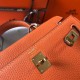 Hermes Mini Kelly 20cm Borse Replica Arancione Clemence qualità specchio Replica Perfette Hermes Mini Kelly 20cm Borse Arancione Clemence imitazioni