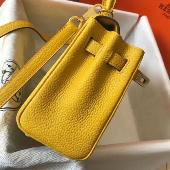 Hermes Mini Kelly 20cm Borsa Giallo Clemence Replica Replica Perfette Hermes Mini Kelly 20cm Borsa Giallo Clemence imitazioni