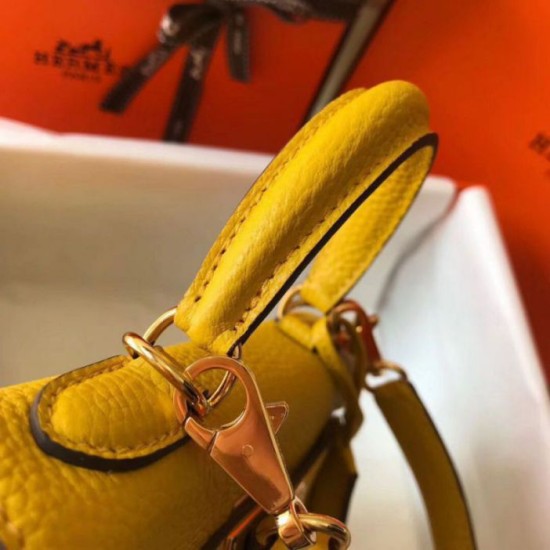Hermes Mini Kelly 20cm Borsa Giallo Clemence Replica Replica Perfette Hermes Mini Kelly 20cm Borsa Giallo Clemence imitazioni