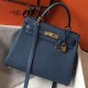 Borsa Hermes Kelly 28cm Retourne blu agata Clemence Replica Replica Perfette Borsa Hermes Kelly 28cm Retourne blu agata Clemence imitazioni