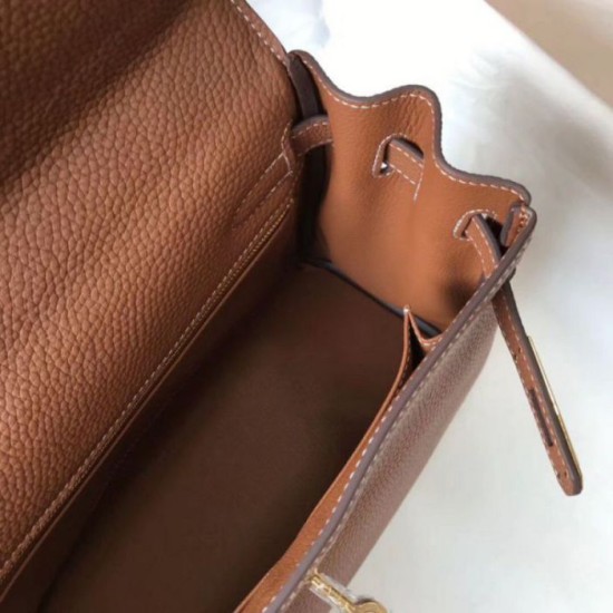 Replica Perfette Hermes Kelly 28cm Retourne Borsa Gold Clemence imitazioni