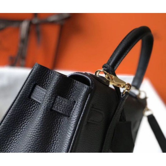 Hermes Kelly 28cm Retourne Borsa Nero Clemence Replica Replica Perfette Hermes Kelly 28cm Retourne Borsa Nero Clemence imitazioni
