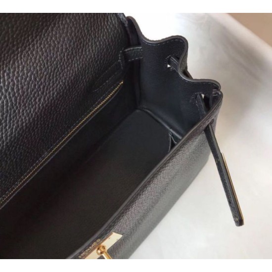 Hermes Kelly 28cm Retourne Borsa Nero Clemence Replica Replica Perfette Hermes Kelly 28cm Retourne Borsa Nero Clemence imitazioni