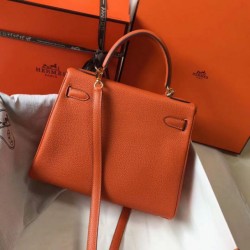 Hermes Kelly 28cm Retourne Borsa Orange Clemence Replica Replica Perfette Hermes Kelly 28cm Retourne Borsa Orange Clemence imitazioni