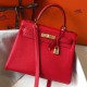 Borsa Hermes Kelly 28cm Retourne rossa Clemence Replica Replica Perfette Borsa Hermes Kelly 28cm Retourne rossa Clemence imitazioni