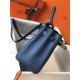 Borsa Hermes Kelly 32cm Retourne blu agata Clemence Replica Replica Perfette Borsa Hermes Kelly 32cm Retourne blu agata Clemence imitazioni
