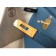 Borsa Hermes Kelly 32cm Retourne blu agata Clemence Replica Replica Perfette Borsa Hermes Kelly 32cm Retourne blu agata Clemence imitazioni