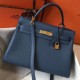 Borsa Hermes Kelly 32cm Retourne blu agata Clemence Replica Replica Perfette Borsa Hermes Kelly 32cm Retourne blu agata Clemence imitazioni