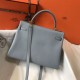 Hermes Kelly 32cm Retourne Borse Replica Blu Lin Clemence qualità specchio Replica Perfette Hermes Kelly 32cm Retourne Borse Blu Lin Clemence imitazioni