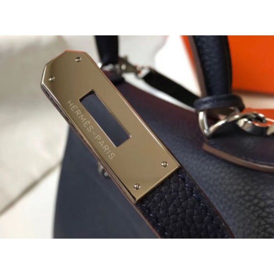 Hermes Kelly 32cm Retourne Borsa Blu Navy Clemence Replica Replica Perfette Hermes Kelly 32cm Retourne Borsa Blu Navy Clemence imitazioni