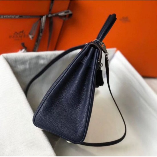 Hermes Kelly 32cm Retourne Borsa Blu Navy Clemence Replica Replica Perfette Hermes Kelly 32cm Retourne Borsa Blu Navy Clemence imitazioni