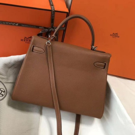 Hermes Kelly 32cm Retourne Borsa Oro Clemence Replica Replica Perfette Hermes Kelly 32cm Retourne Borsa Oro Clemence imitazioni