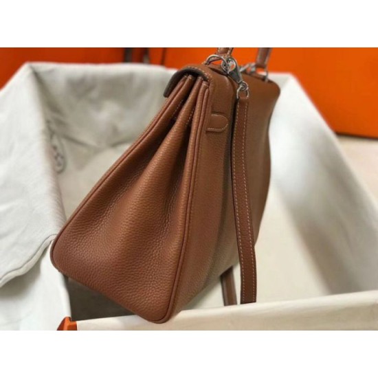 Hermes Kelly 32cm Retourne Borsa Oro Clemence Replica Replica Perfette Hermes Kelly 32cm Retourne Borsa Oro Clemence imitazioni