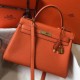 Hermes Kelly 32cm Retourne Borsa Arancione Clemence Replica Replica Perfette Hermes Kelly 32cm Retourne Borsa Arancione Clemence imitazioni