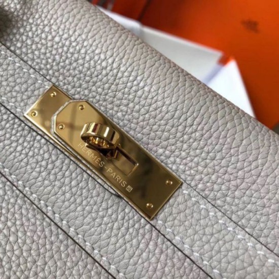 Hermes Kelly 32cm Retourne Borsa Grigio Perla Clemence Replica Replica Perfette Hermes Kelly 32cm Retourne Borsa Grigio Perla Clemence imitazioni