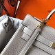Hermes Kelly 32cm Retourne Borsa Grigio Perla Clemence Replica Replica Perfette Hermes Kelly 32cm Retourne Borsa Grigio Perla Clemence imitazioni
